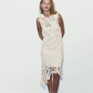 Zara Asymmetric Crochet Dress